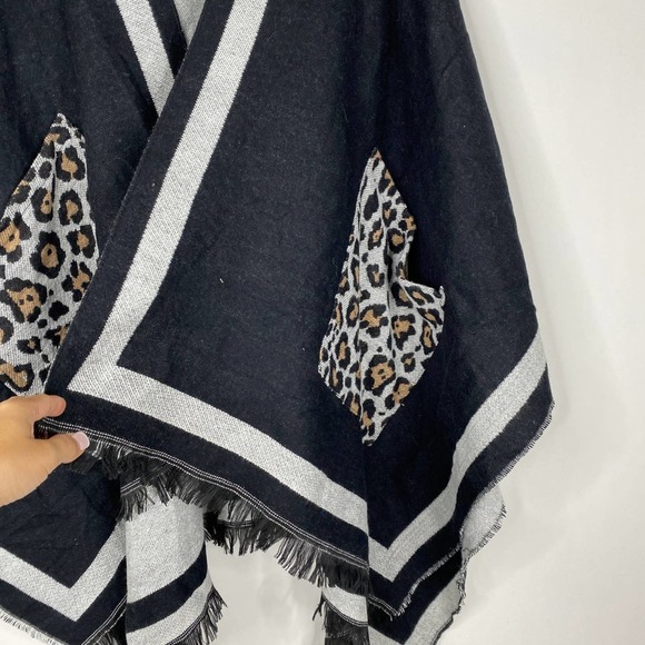 On My Rack | Accessories | New Boho Cheetah Ruana Oversized Open Wrap ...